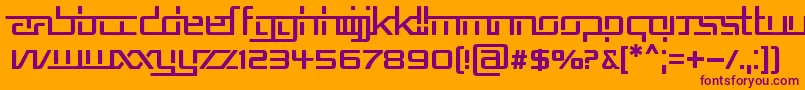 フォントRepublikaV – オレンジの背景に紫のフォント