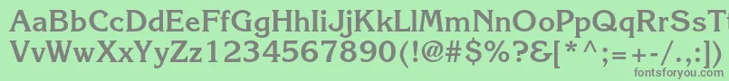 フォントKorinnastdBold – 緑の背景に灰色の文字