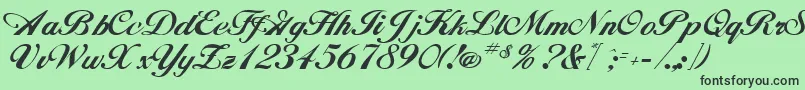 HancockRegular Font – Black Fonts on Green Background