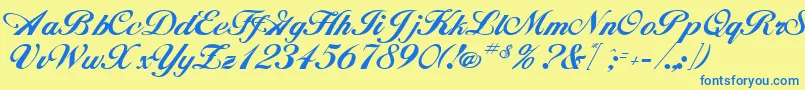 HancockRegular Font – Blue Fonts on Yellow Background