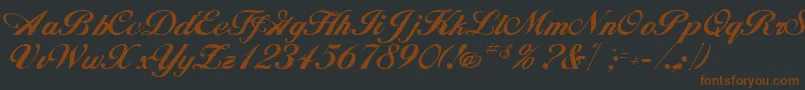HancockRegular-Schriftart – Braune Schriften auf schwarzem Hintergrund