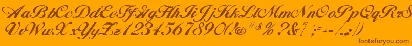 Saiba mais sobre a fonte HancockRegular Fonte HancockRegular – fontes marrons em um fundo laranja