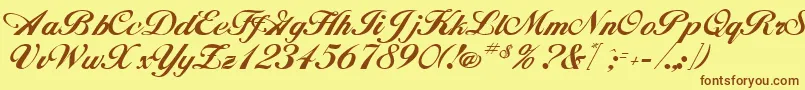 HancockRegular Font – Brown Fonts on Yellow Background