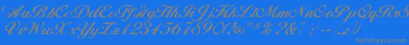 Fonte HancockRegular – fontes cinzas em um fundo azul