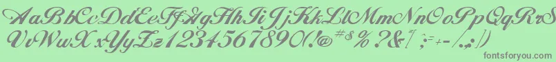 HancockRegular Font – Gray Fonts on Green Background