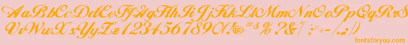 HancockRegular-Schriftart – Orangefarbene Schriften auf rosa Hintergrund