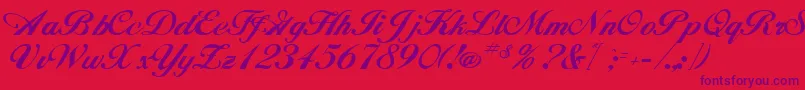 HancockRegular Font – Purple Fonts on Red Background