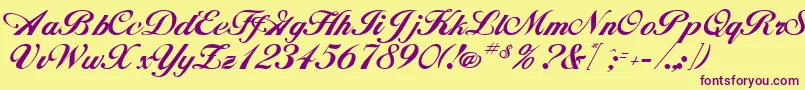 HancockRegular Font – Purple Fonts on Yellow Background