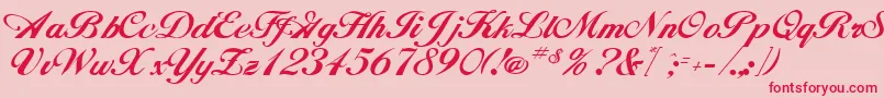 HancockRegular-Schriftart – Rote Schriften auf rosa Hintergrund