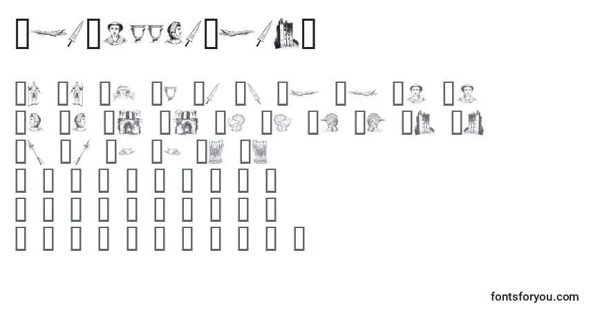 Czcionka TheMiddleAgesI – alfabet, cyfry, specjalne znaki