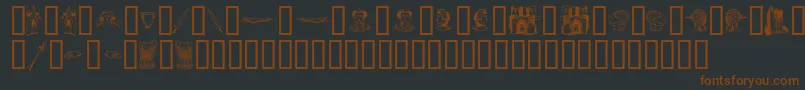 TheMiddleAgesI Font – Brown Fonts on Black Background