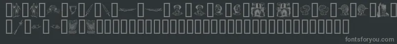 Fonte TheMiddleAgesI – fontes cinzas em um fundo preto