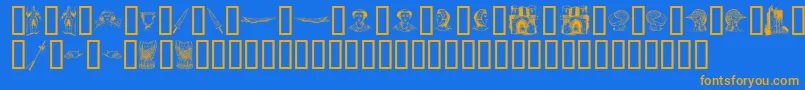 TheMiddleAgesI Font – Orange Fonts on Blue Background
