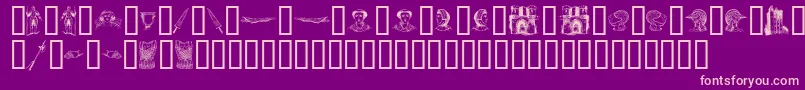 TheMiddleAgesI Font – Pink Fonts on Purple Background