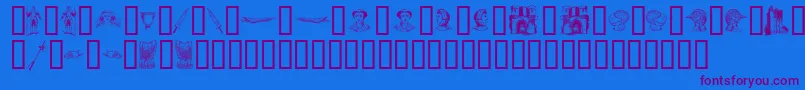 TheMiddleAgesI Font – Purple Fonts on Blue Background