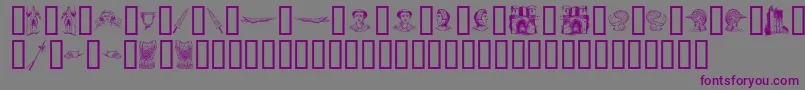 TheMiddleAgesI-fontti – violetit fontit harmaalla taustalla