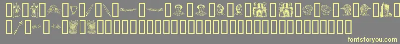 TheMiddleAgesI-fontti – keltaiset fontit harmaalla taustalla