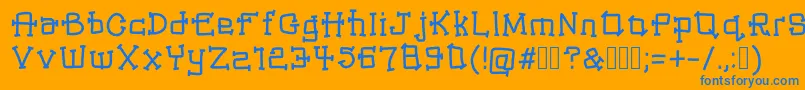 Warlox Font – Blue Fonts on Orange Background