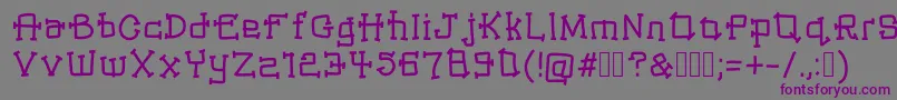 フォントWarlox – 紫色のフォント、灰色の背景