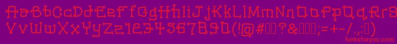 フォントWarlox – 紫の背景に赤い文字