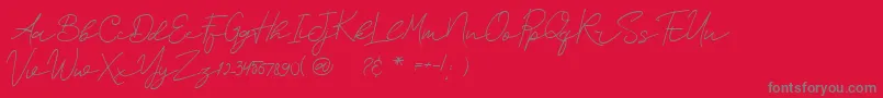 フォントSurederStylishDemo – 赤い背景に灰色の文字