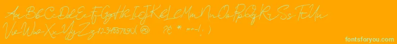 SurederStylishDemo-Schriftart – Grüne Schriften auf orangefarbenem Hintergrund