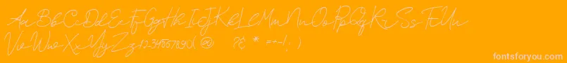 SurederStylishDemo-Schriftart – Rosa Schriften auf orangefarbenem Hintergrund