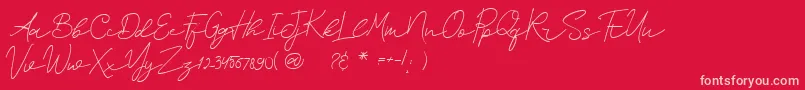 フォントSurederStylishDemo – 赤い背景にピンクのフォント