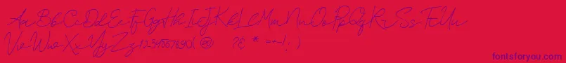 SurederStylishDemo Font – Purple Fonts on Red Background