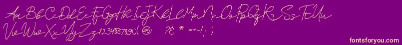 SurederStylishDemo Font – Yellow Fonts on Purple Background