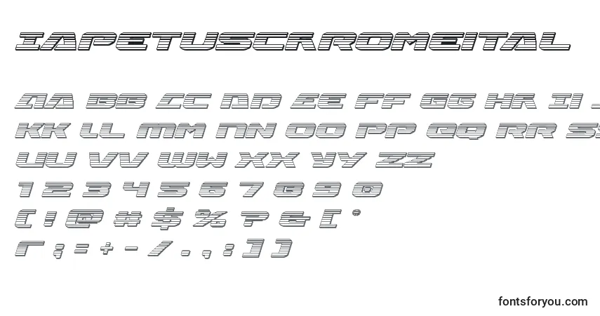A fonte Iapetuschromeital – alfabeto, números, caracteres especiais