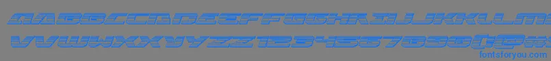 Iapetuschromeital-Schriftart – Blaue Schriften auf grauem Hintergrund