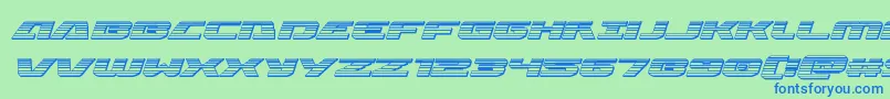 フォントIapetuschromeital – 青い文字は緑の背景です。