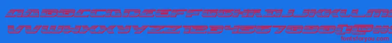 フォントIapetuschromeital – 赤い文字の青い背景