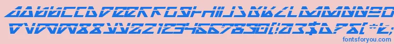 NickTurboBoldExpandedItlas-fontti – siniset fontit vaaleanpunaisella taustalla