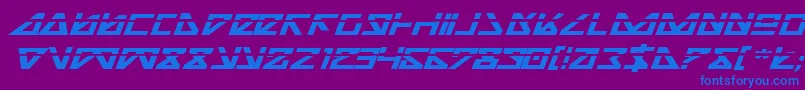Шрифт NickTurboBoldExpandedItlas – синие шрифты на фиолетовом фоне
