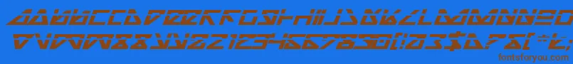 Шрифт NickTurboBoldExpandedItlas – коричневые шрифты на синем фоне