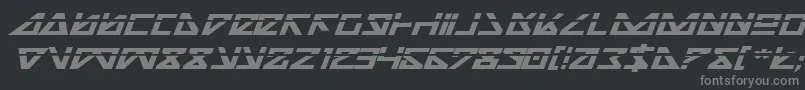 NickTurboBoldExpandedItlas-fontti – harmaat kirjasimet mustalla taustalla