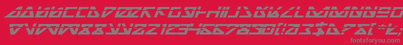 NickTurboBoldExpandedItlas-fontti – harmaat kirjasimet punaisella taustalla
