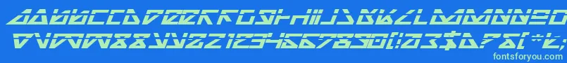 NickTurboBoldExpandedItlas-fontti – vihreät fontit sinisellä taustalla