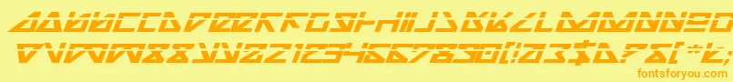 NickTurboBoldExpandedItlas-fontti – oranssit fontit keltaisella taustalla