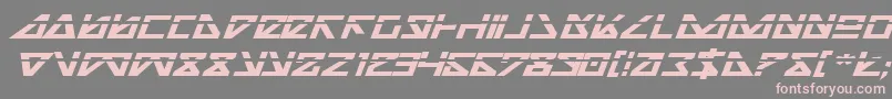 フォントNickTurboBoldExpandedItlas – 灰色の背景にピンクのフォント