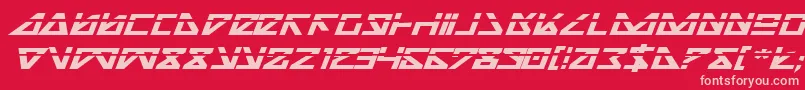 NickTurboBoldExpandedItlas-fontti – vaaleanpunaiset fontit punaisella taustalla