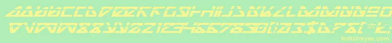 NickTurboBoldExpandedItlas-fontti – keltaiset fontit vihreällä taustalla