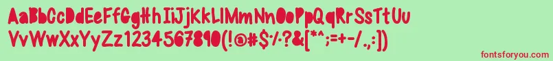 Sweetbubble Font – Red Fonts on Green Background