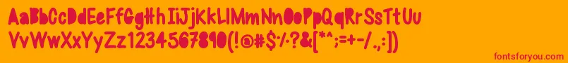 Sweetbubble Font – Red Fonts on Orange Background