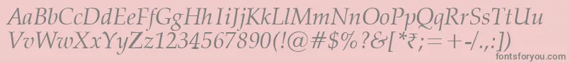 VanielItalic Font – Gray Fonts on Pink Background