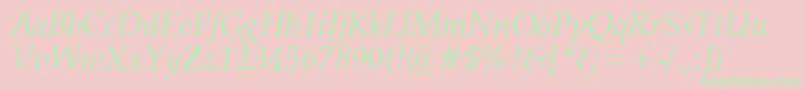 VanielItalic Font – Green Fonts on Pink Background