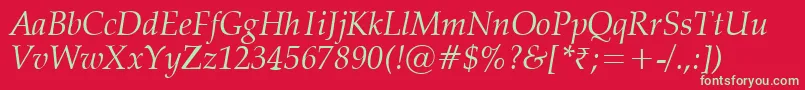 VanielItalic Font – Green Fonts on Red Background