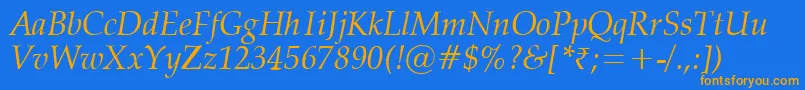 VanielItalic Font – Orange Fonts on Blue Background